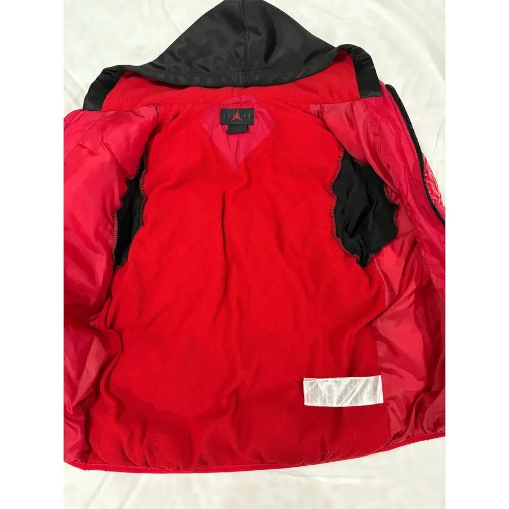 Nike Air Jordan Jacket Hooded Coat Size Large 12 year old Red & Black